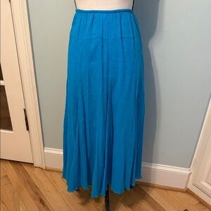 Flowy Blue Maxi Skirt - Lightweight A-Line Summer Skirt